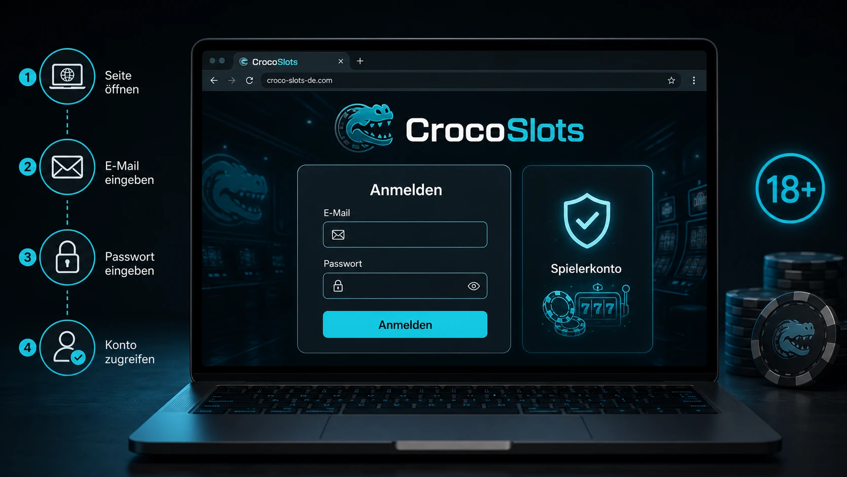 So funktioniert der CrocoSlots Login
